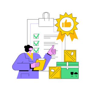 Product quality control abstract concept vector illustration.