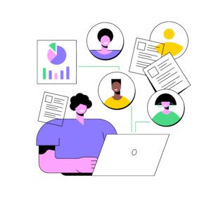 HR software abstract concept vector illustration.